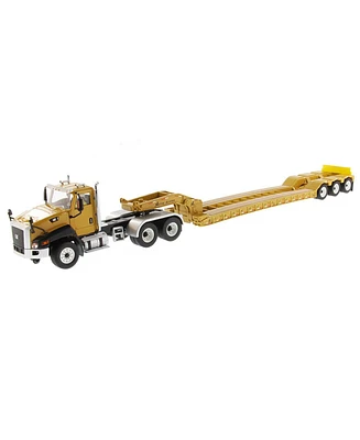 Diecast Masters 1/50 Caterpillar CT660 Highway Semi Truck with Lowboy Trailer