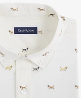 Club Room Men's Hound Dog Print Poplin Long-Sleeve Button-Down Shirt, Exclusively at Macy's