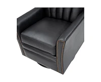 Hulala Home Felisa Modern Genuine Leather Swivel Chair