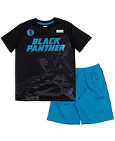 Marvel Boys Avengers Captain America Hulk Thor Iron Man T-Shirt and Mesh Shorts Outfit Set to