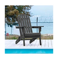 Yaheetech Folding Adirondack Chair Solid Wood Garden