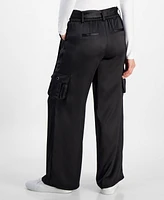 I.n.c. International Concepts Petite Satin Belted Cargo Pants, Created for Macy's