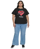 Karl Lagerfeld Paris Plus Beaded Heart T-Shirt, Created for Macy's