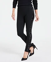 I.n.c. International Concepts Women's Sparkle-Stripe Skinny Pants, Created for Macy's