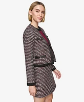 Karl Lagerfeld Paris Women's Open-Front Tweed Jacket