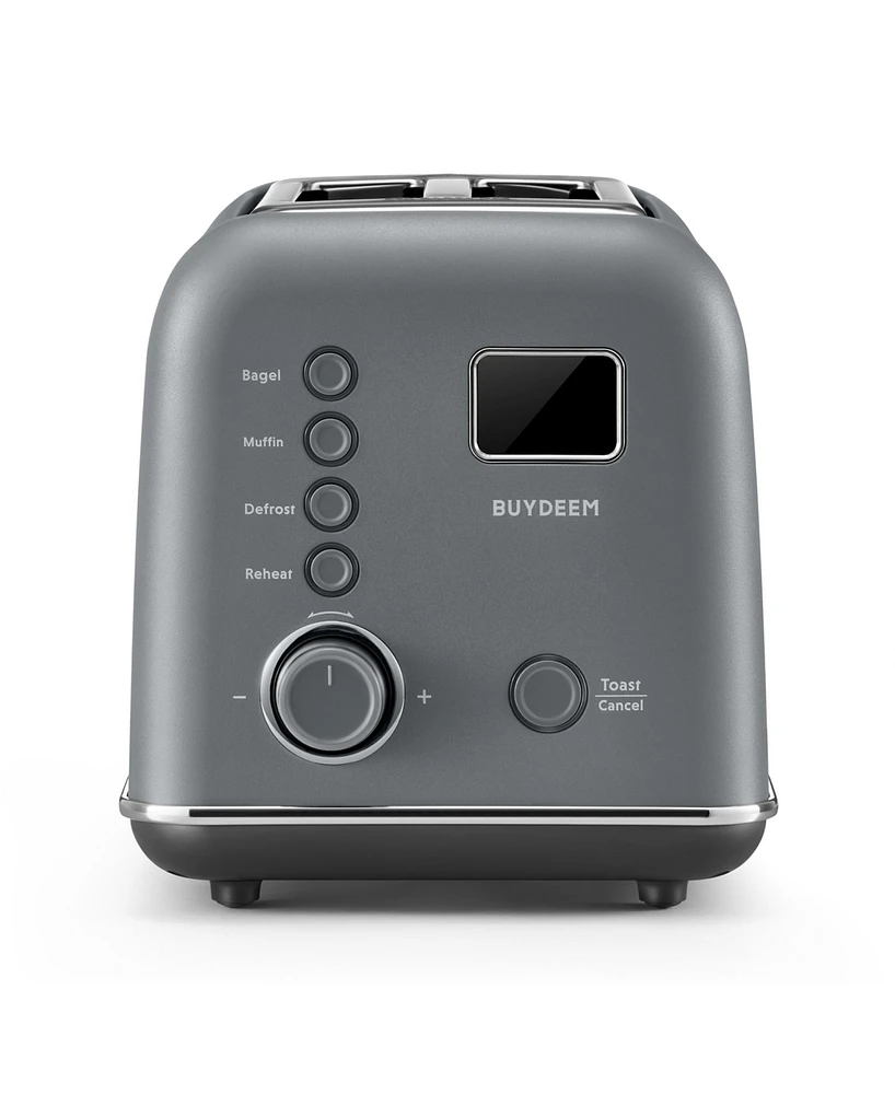 Buydeem Colorful Metal 2-Slice Automatic Toaster