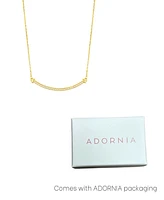 Adornia Gold Adjustable Faux Cultivated Pearl Curved Bar Necklace