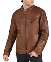 Frye Men's Modern Cafe Racer Leather Jacket