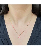 The Lovery Coral Horseshoe Charm 14K Gold millimeters