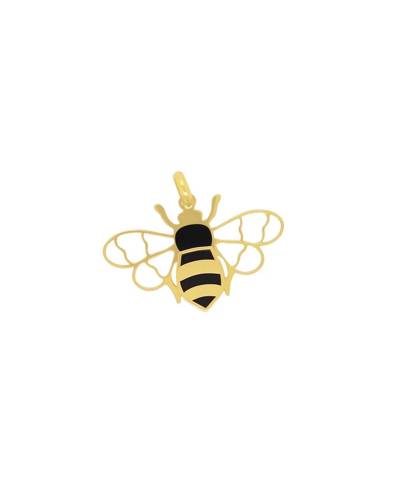 The Lovery Onyx Queen Bee Charm 14K Gold