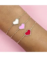 The Lovery Bubblegum Pink Single Heart Bracelet 14K Gold