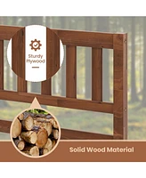 Sugift Queen Wood Bed Frame with Headboard and Slat Support-Queen
