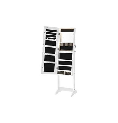 Slickblue Mirror Jewelry Cabinet with Led Lights for Modern Accessory Storage