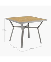 Slickblue Dining Table with Umbrella Hole, Perfect for Patio or Outdoor Dining