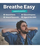 Respiratory Support Blend Capsules, Deep Lung Cleanse for Bronchial Health with Quercetin, Cordyceps, & Bromelain, Health's Harmony