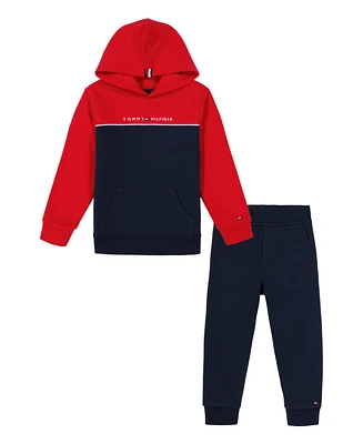 Tommy Hilfiger Toddler Boy Signature Colorblock Hoodie and Joggers, 2-Piece Set