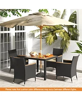 Vebreda 5 Pieces Patio Dining Table Set for 4 with Umbrella Hole
