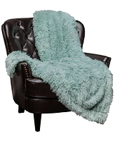 Chanasya Premium Solid Faux Long Fur Throw Blanket - Soft, Fuzzy For Bed or Couch 60" x 70" Aubergine
