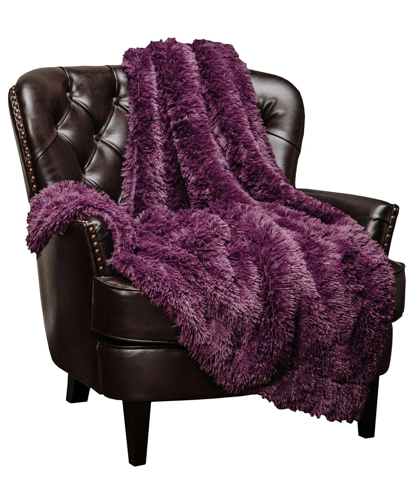 Chanasya Premium Solid Faux Long Fur Throw Blanket - Soft