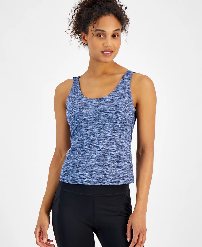 Id Ideology Women's Space-Dye Built-In-Bra Tank, Created for Macy's