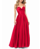 Blondie Nites Juniors' Gathered-Bust Boned-Waist Ball Gown