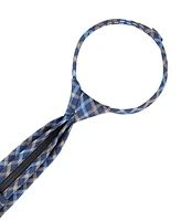 Tommy Hilfiger Boys Madison Grid Check Pre-Tied Zipper Necktie