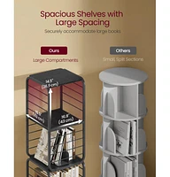 Slickblue 4-Tier Rotating Bookshelf with Bookends