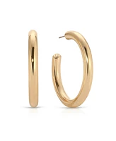 Ettika 18k Gold Plated Large Thick Classic Hoop Earrings