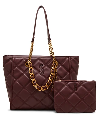 Steve Madden Katt Faux Leather Quilted Tote with Pouch