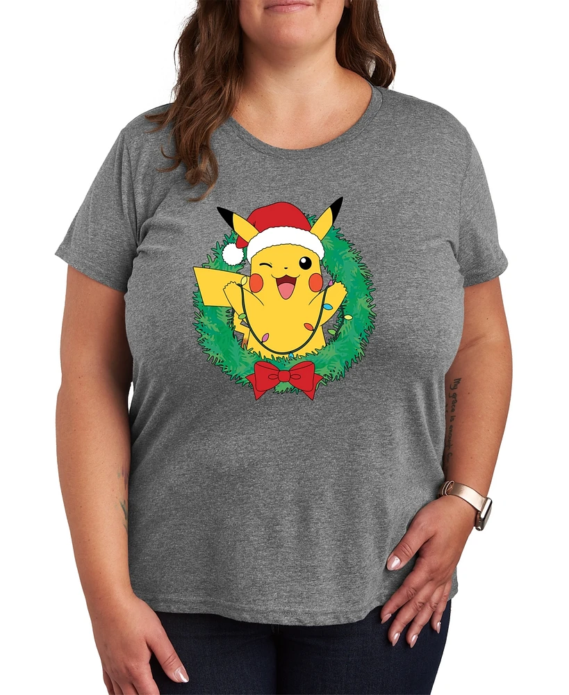 Hybrid Apparel Trendy Plus Pokemon Christmas Graphic T-shirt