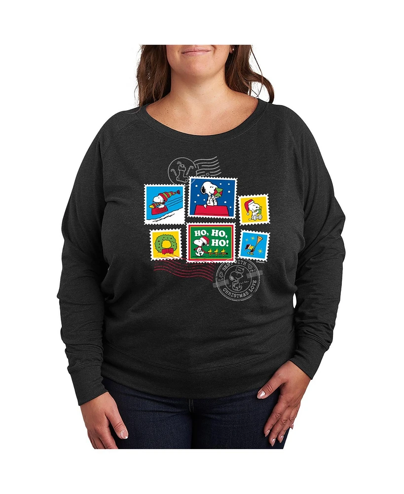 Hybrid Apparel Trendy Plus Size Peanuts Holidays Graphic Pullover T-shirt