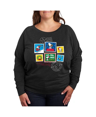 Hybrid Apparel Trendy Plus Peanuts Holidays Graphic Pullover T-shirt