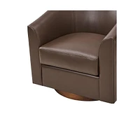 Hulala Home Haley 30.5" Wide Modern Swivel Barrel Chair with Solid Wood Base