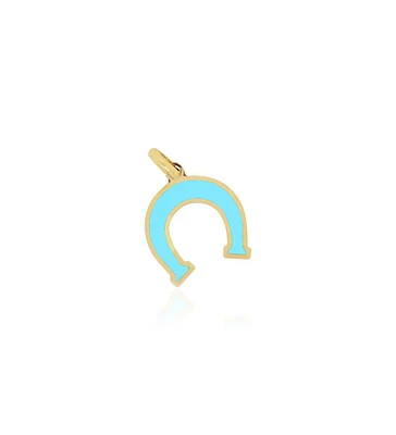 The Lovery Turquoise Horseshoe Charm 14K Gold 9 millimeters