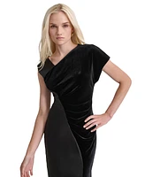 Dkny Women's Asymmetric-Neck Short-Sleeve Dress