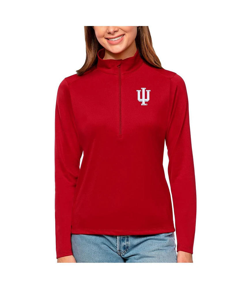 Antigua Women's Red Indiana Hoosiers Tribute Quarter-Zip Pullover Top