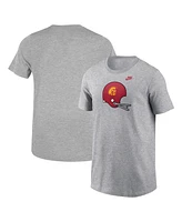 Nike Big Boys and Girls Heather Gray Usc Trojans Helmet T-Shirt