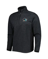 Antigua Men's Heathered Black San Jose Sharks Course Quarter-Zip Jacket