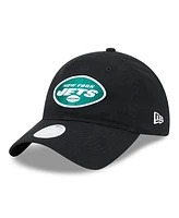 New Era Women's Black New York Jets Main Core Classic 2.0 9TWENTY Adjustable Hat