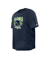 New Era Men's College Navy Seattle Seahawks Big Tall Helmet T-Shirt