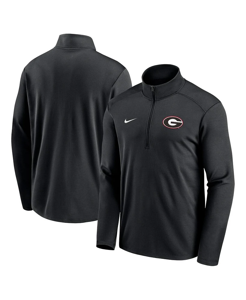 Nike Men's Black Georgia Bulldogs Primetime Pacer Performance Half-Zip Top