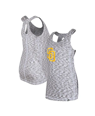 New Era Women's Gray San Diego Padres Space Dye Keyhole Back Tank Top