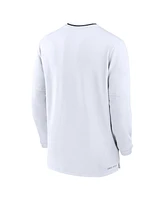 Nike Men's White Penn State Nittany Lions 2024 Sideline Coach Performance Half-Zip Long Sleeve Top