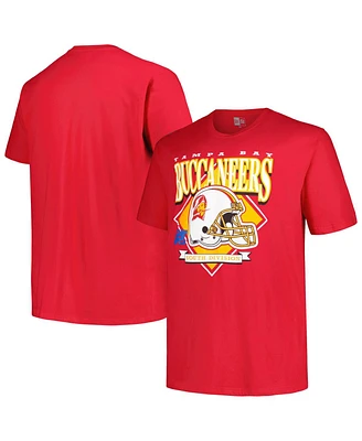 New Era Men's Red Tampa Bay Buccaneers Big Tall Helmet Historic Mark T-Shirt