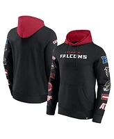 Fanatics Men's Black/Red Atlanta Falcons Patched Out Pullover Hoodie