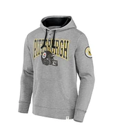 Fanatics Men's Heather Gray Pittsburgh Steelers Label Maker Pullover Hoodie