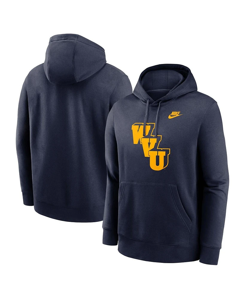 Nike Men's Navy West Virginia Mountaineers Legacy Logo Club Fleece Pullover Hoodie