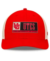 Top of the World Men's Red/Natural Utah Utes Bennett Trucker Adjustable Hat