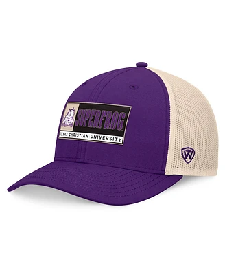 Top of the World Men's Purple/Natural Tcu Horned Frogs Bennett Trucker Adjustable Hat