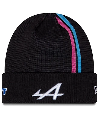 New Era Men's Black Alpine Team Cuffed Knit Hat